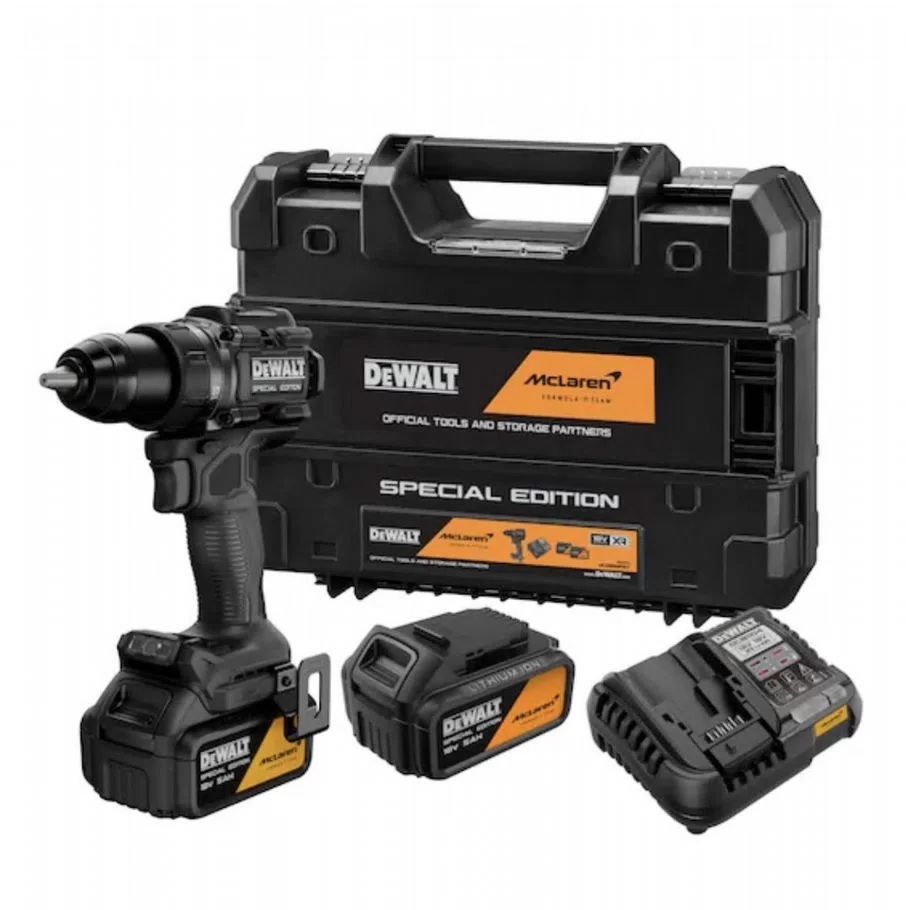 Дрель-шуруповерт аккумуляторная DeWALT McLaren Limited Edition DCD81MP2T-QW (кейс, с 2 АКБ и ЗУ)