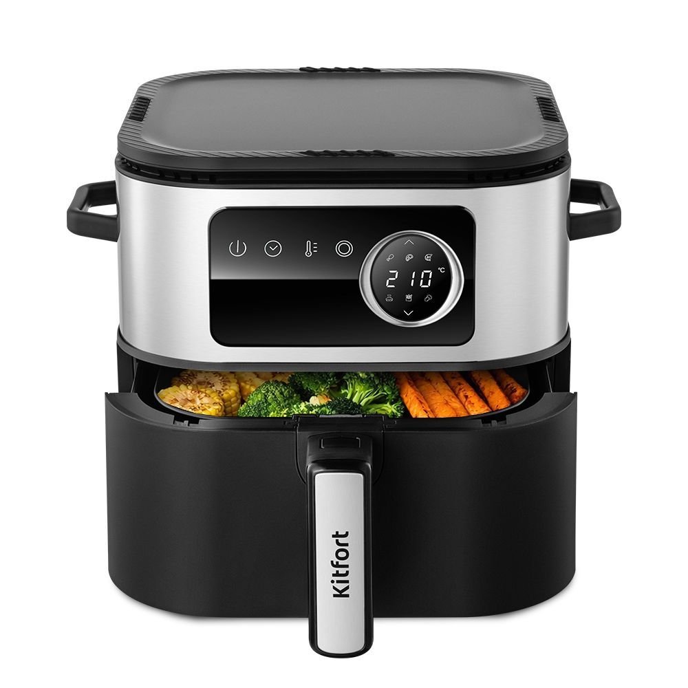 Аэрогриль Kitfort КТ-8127, черный/серебристый