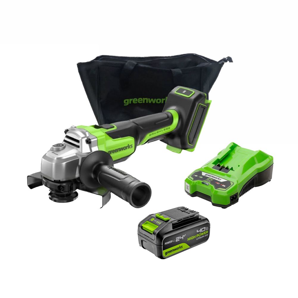 Угловая шлифмашина (болгарка) аккумуляторная GreenWorks AG590, арт. 3201007CUB (1 АКБ и ЗУ)