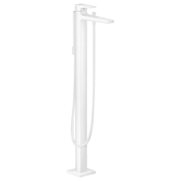 Смеситель для ванны напольный Hansgrohe Metropol 32532700 (с душевым гарнитуром), матовый белый