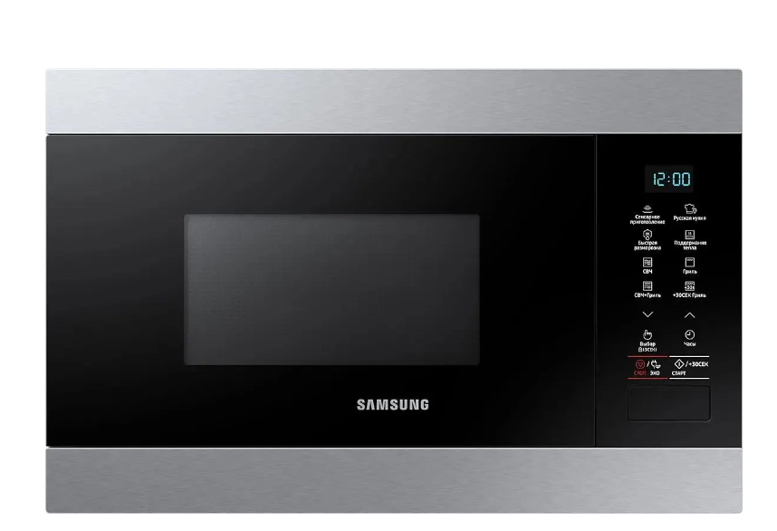 Микроволновая печь встраиваемая Samsung MG22M8074AT/BW, серебряный/черный