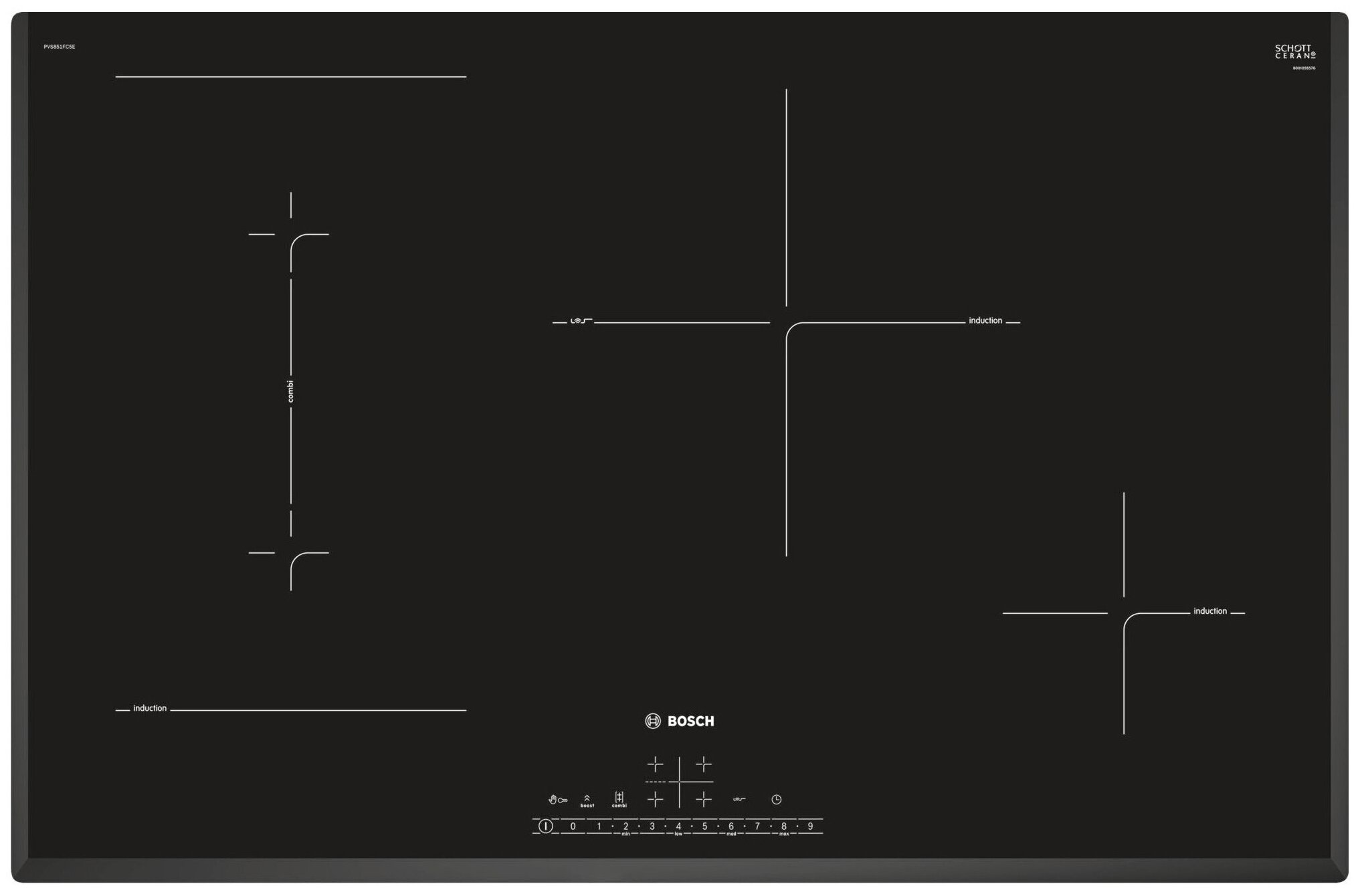 Варочная панель индукционная Bosch PVS831FB5E, черный