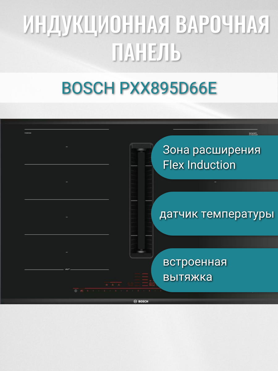 Варочная панель индукционная Bosch PXX895D66E, черный
