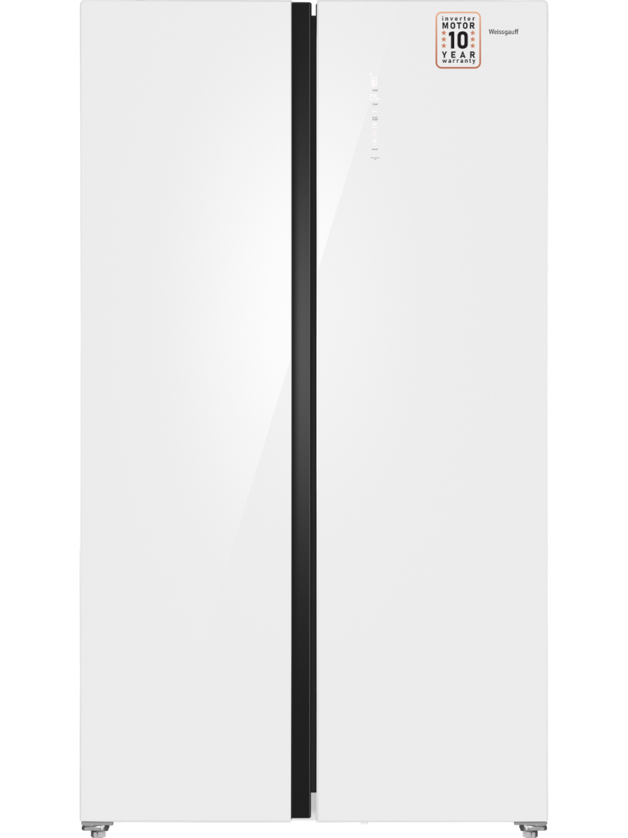 Холодильник Side-by-Side Weissgauff WSBS 1036 Inverter NoFrost Premium White Glass