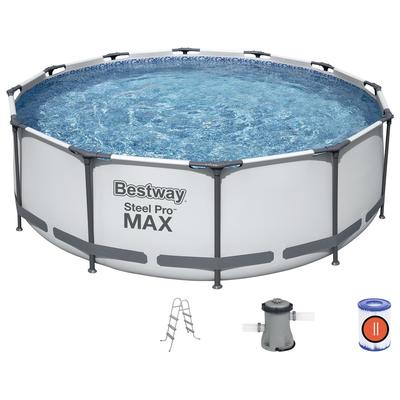 Бассейн каркасный BestWay Steel Pro MAX 366х100см, 9150л, фильтр-насос 2006л/ч, лестница 56418