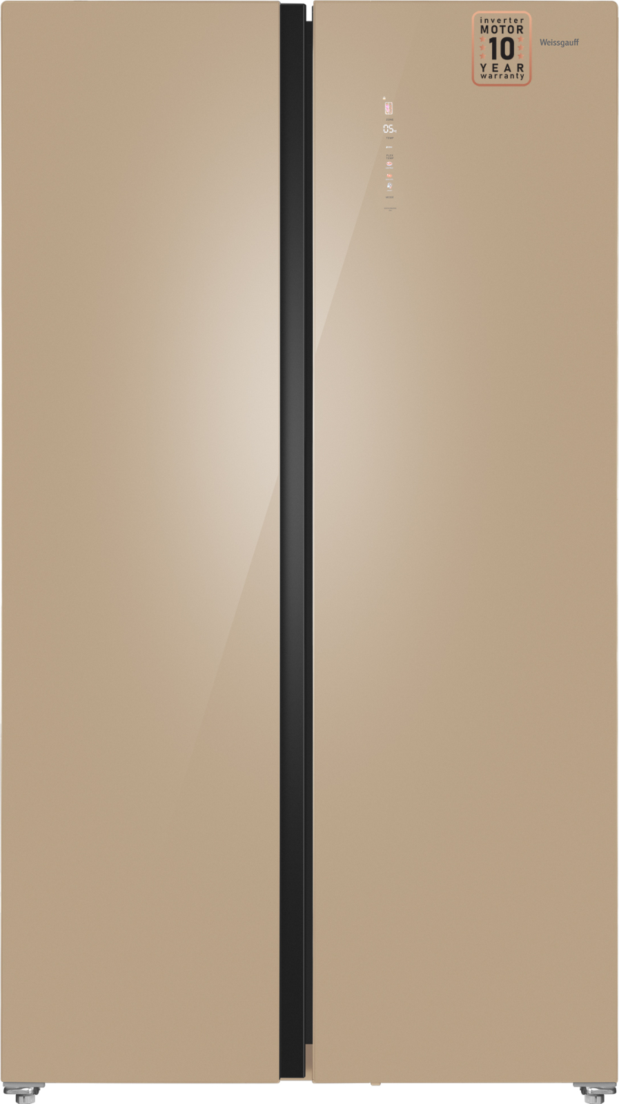 Холодильник Side-by-Side Weissgauff WSBS 1036 Inverter NoFrost Premium Сhampagne Glass