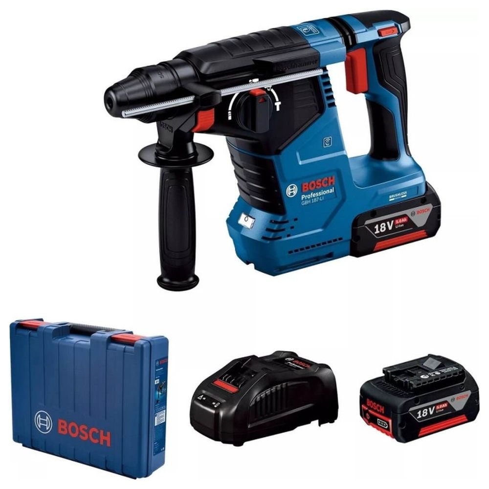 Перфоратор аккумуляторный Bosch GBH 187-LI, арт. 0611923021 (кейс, с 2 АКБ и ЗУ)