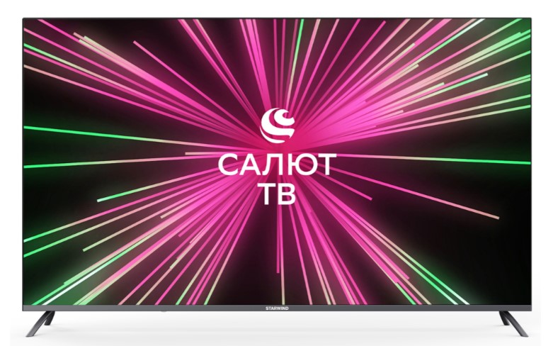 Телевизор Starwind SW-LED65UB405 Smart Салют ТВ Frameless стальной