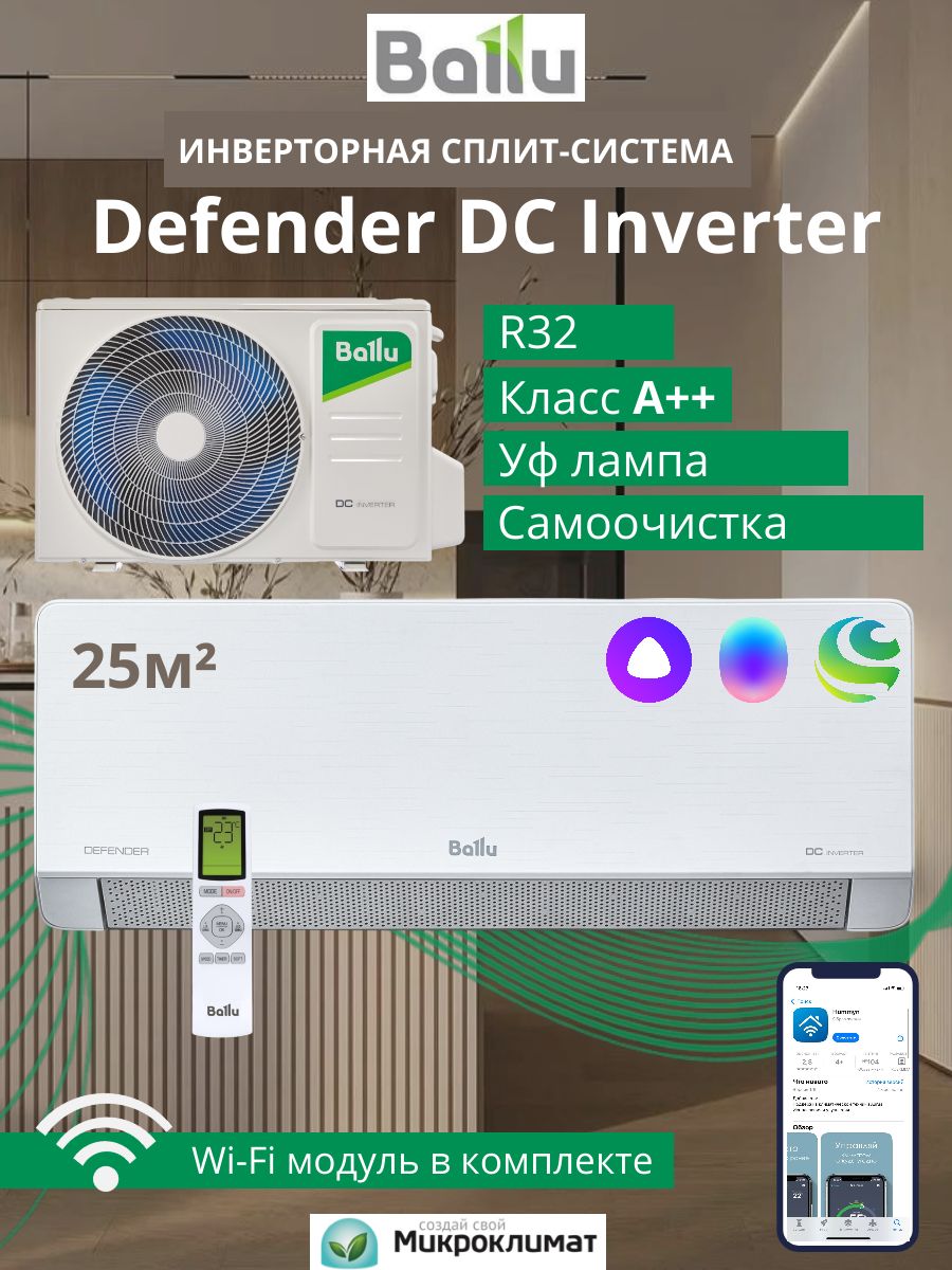Сплит-система Ballu BSHI-09HN8, белый
