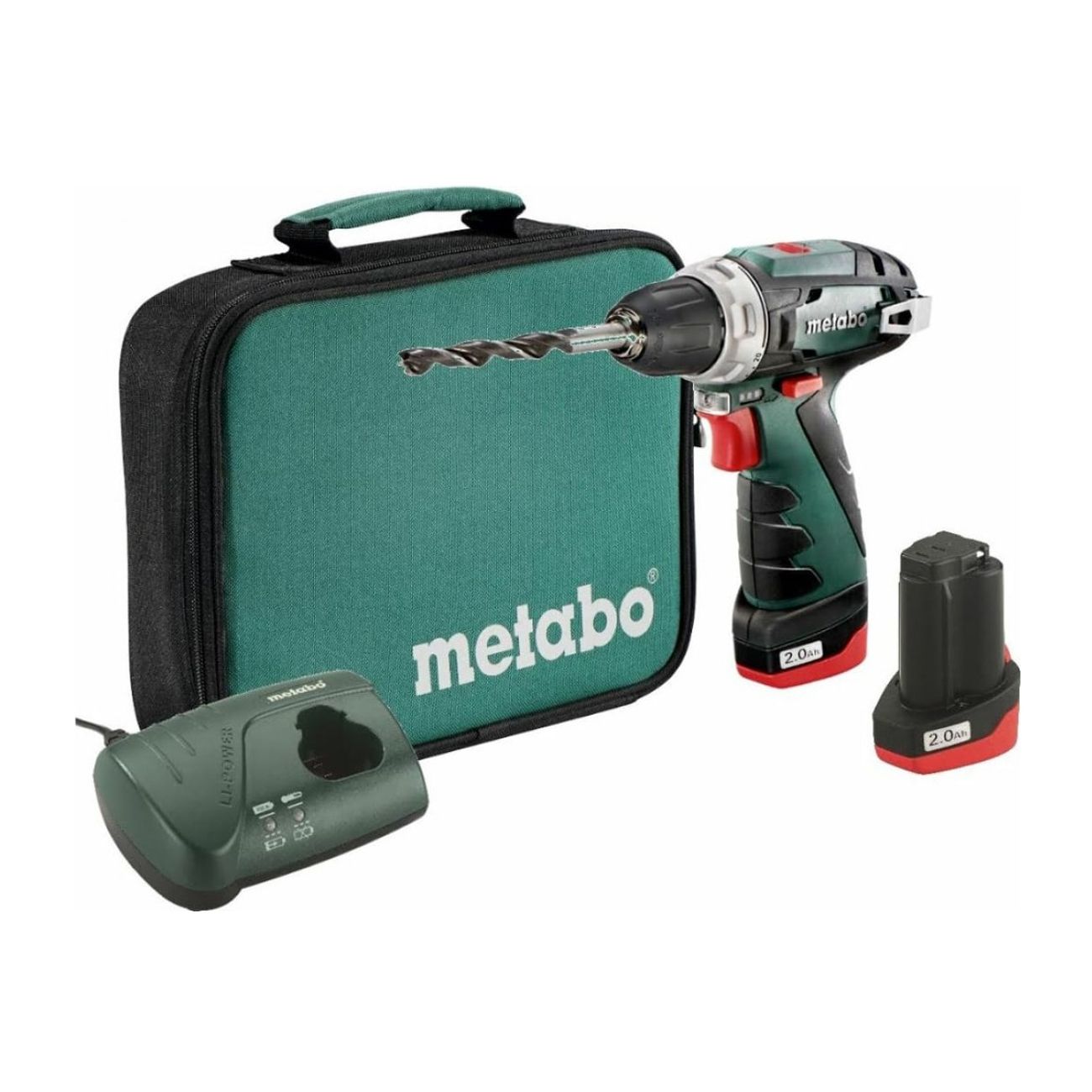 Дрель-шуруповерт аккумуляторная Metabo PowerMaxx BS, арт. 600079550 (сумка, с 2 АКБ и ЗУ)