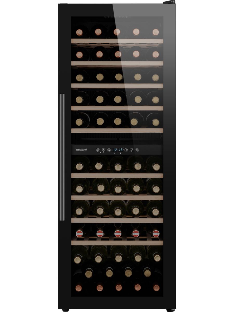 Винный шкаф Weissgauff WWC-77 DB DualZone, черный