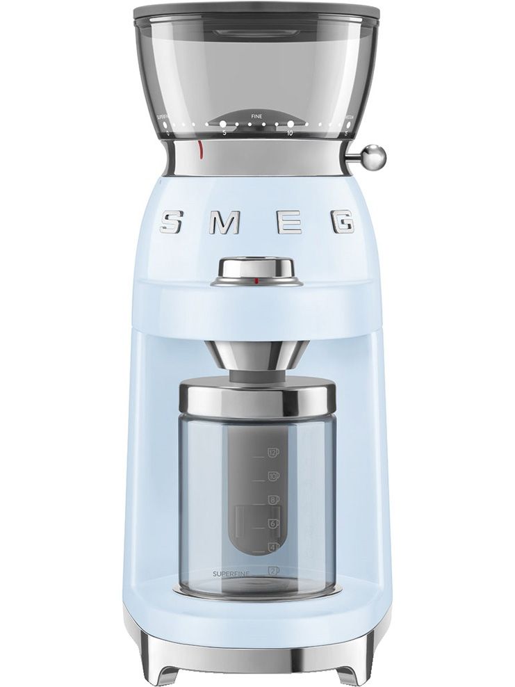Кофемолка Smeg CGF03PBEU, пастельный голубой