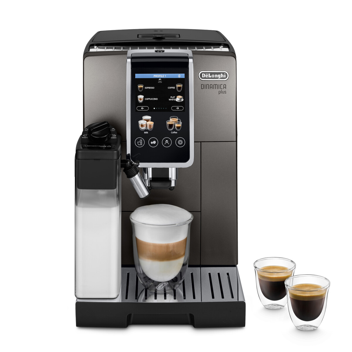 Кофемашина автоматическая DeLonghi ECAM 380.95 TB Dinamica Plus, металлик/черный