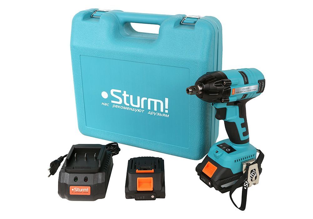 Гайковерт аккумуляторный Sturm! CD350S 1BatterySystem (с 2 АКБ и ЗУ)