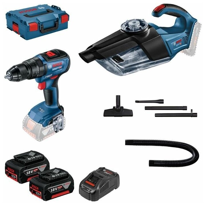 Шуруповерт аккумуляторный Bosch Gsb 18v-50 2х5.0 Ач + пылесос gas 18v-1 (без АКБ и ЗУ) 0.615.990.M44