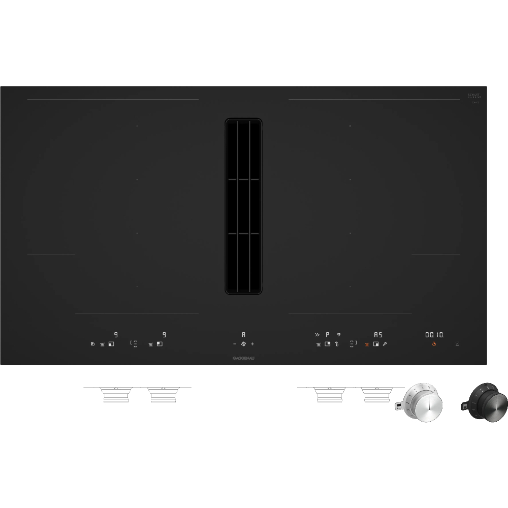 Варочная панель индукционная с вытяжкой Gaggenau CV492105M, черный