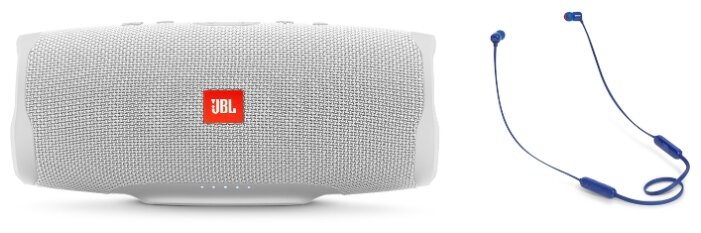 Портативная акустика JBL Charge 4 + наушники T110BT white