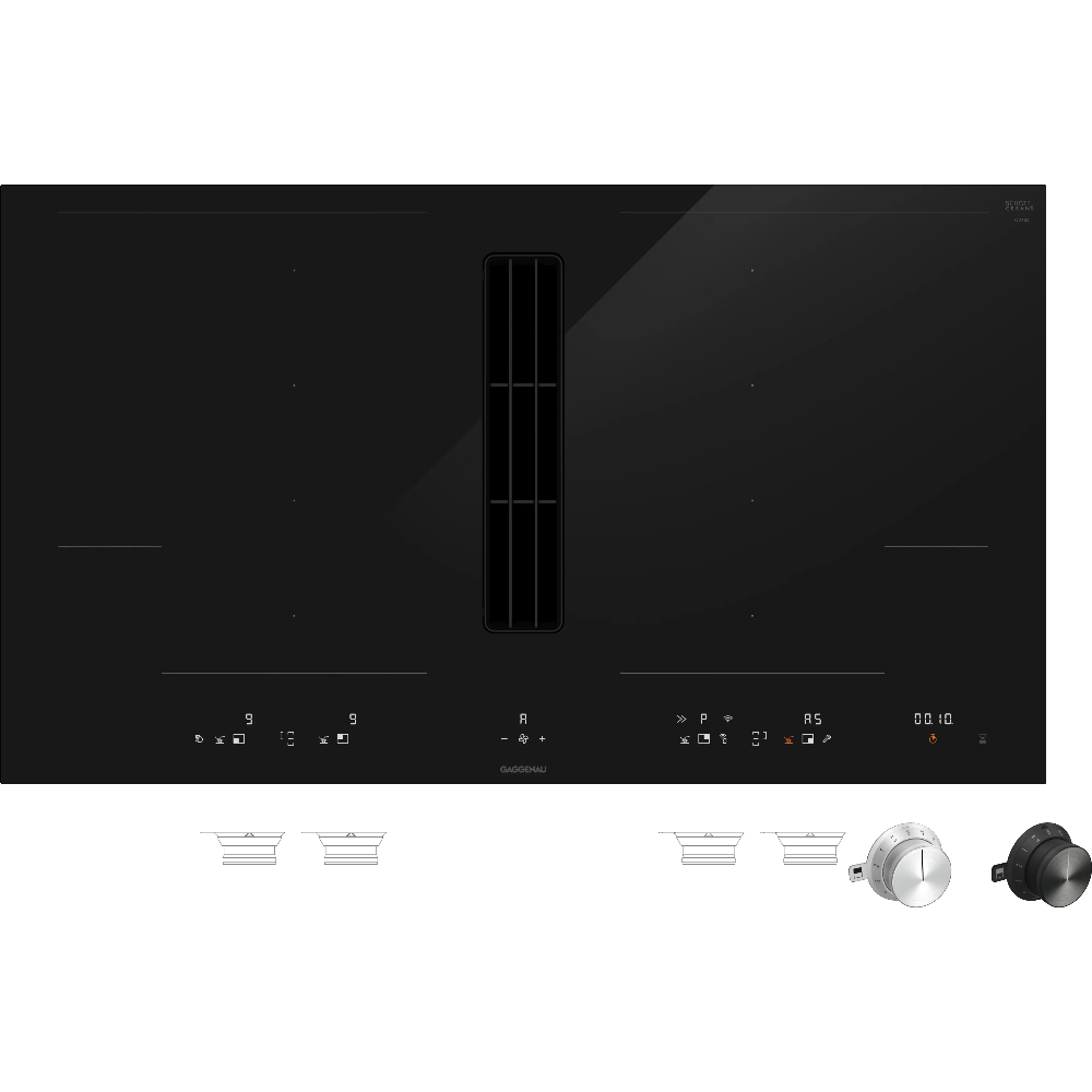 Варочная панель индукционная с вытяжкой Gaggenau CV492105, черный