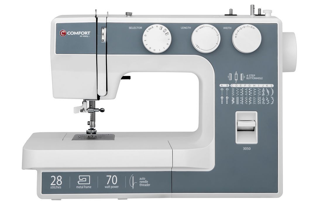 Швейная машина Comfort 3050, белый/серый