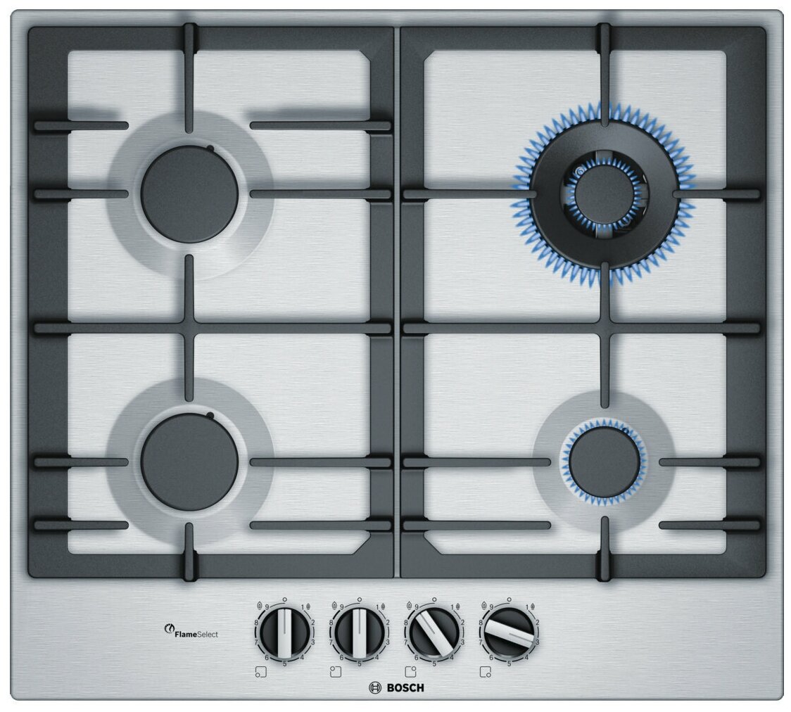 Варочная панель газовая Bosch PCH6A5B90, нержавеющая сталь