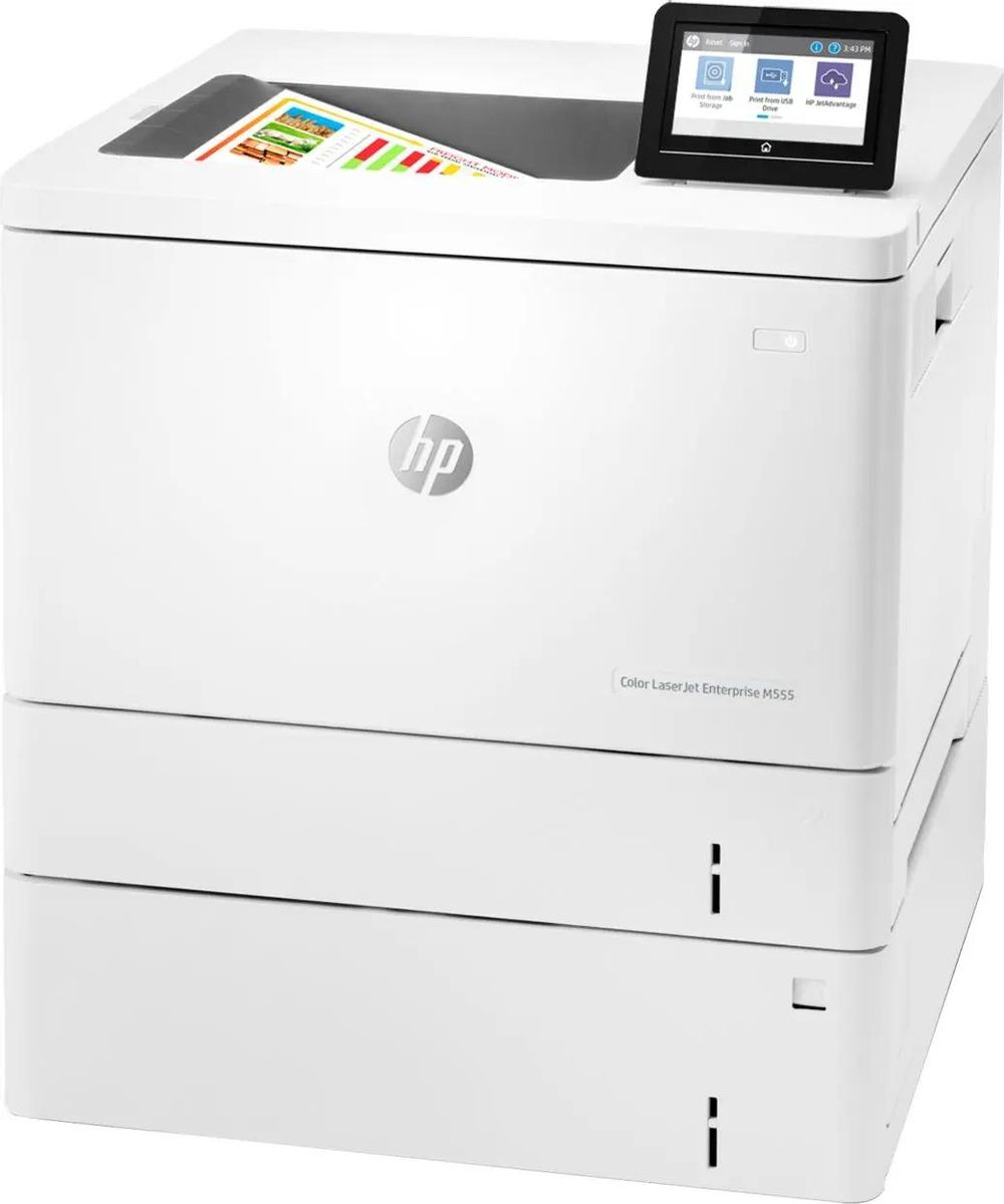 Принтер лазерный HP Color LaserJet Enterprise M555x (7ZU79A), белый