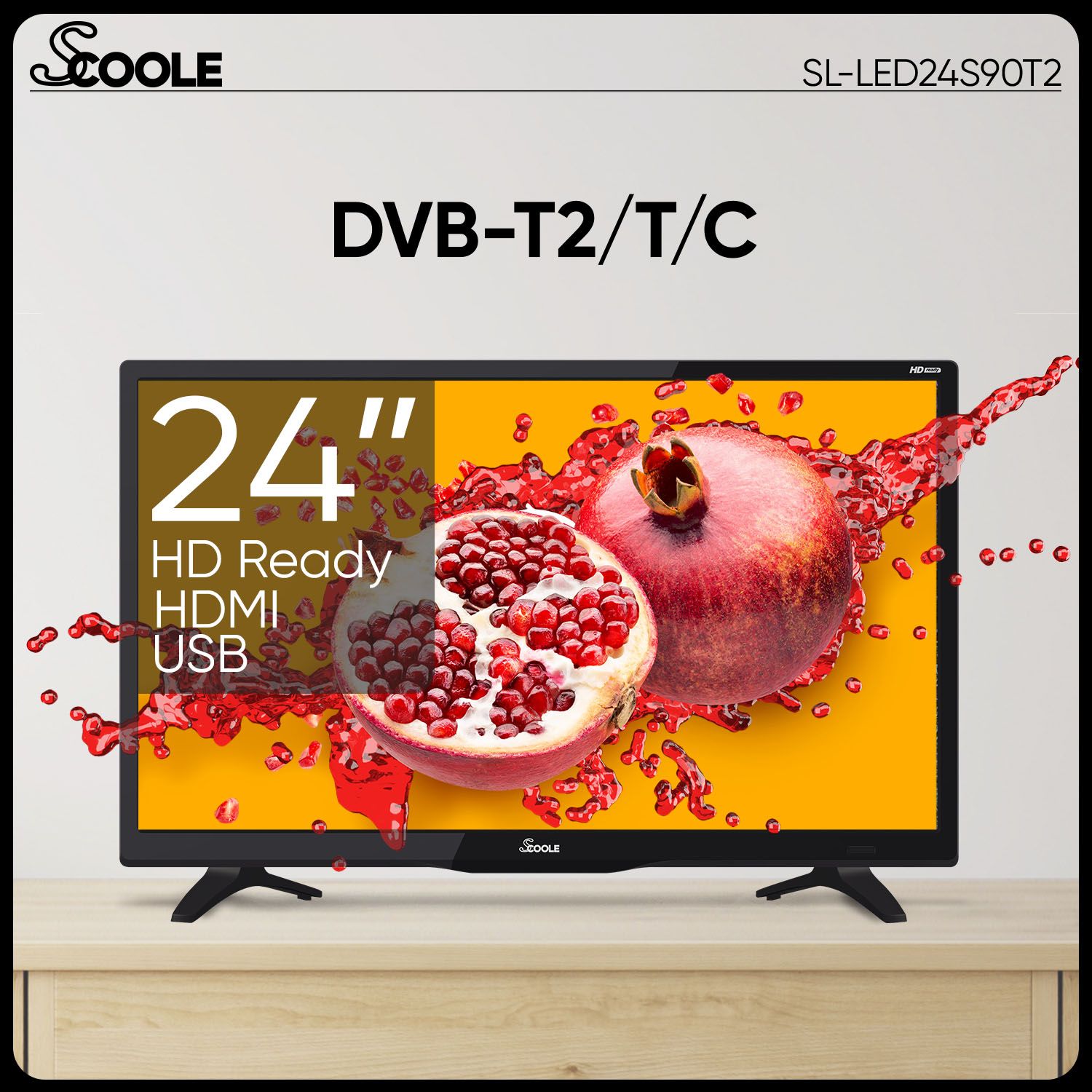 Телевизор SCOOLE SL-LED24S90T2, черный