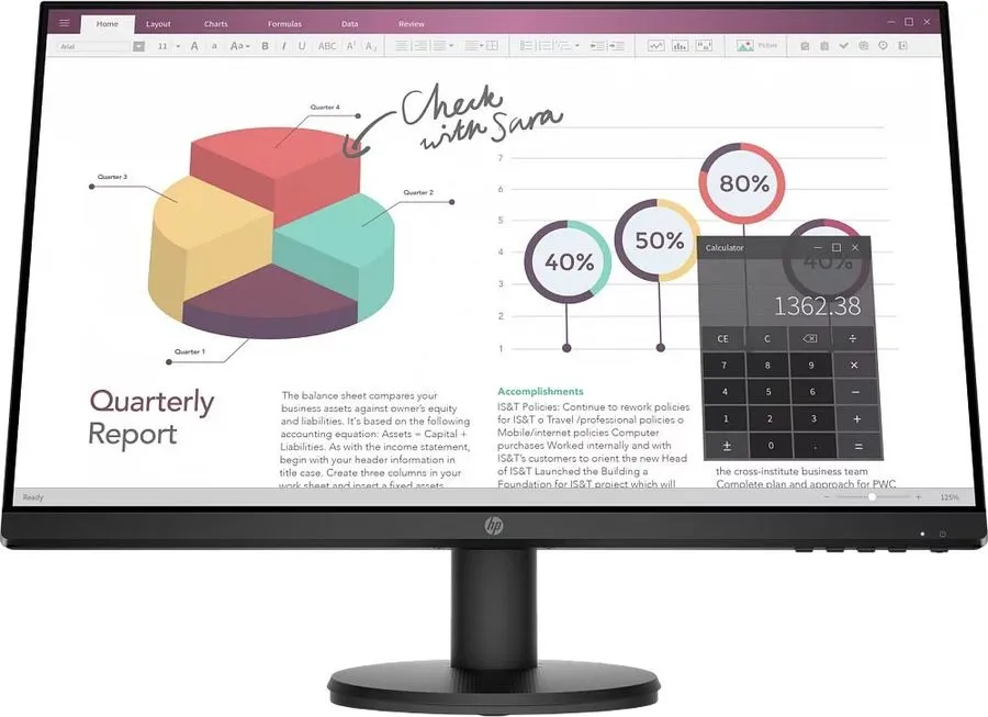 Монитор HP P24v, VA , черный