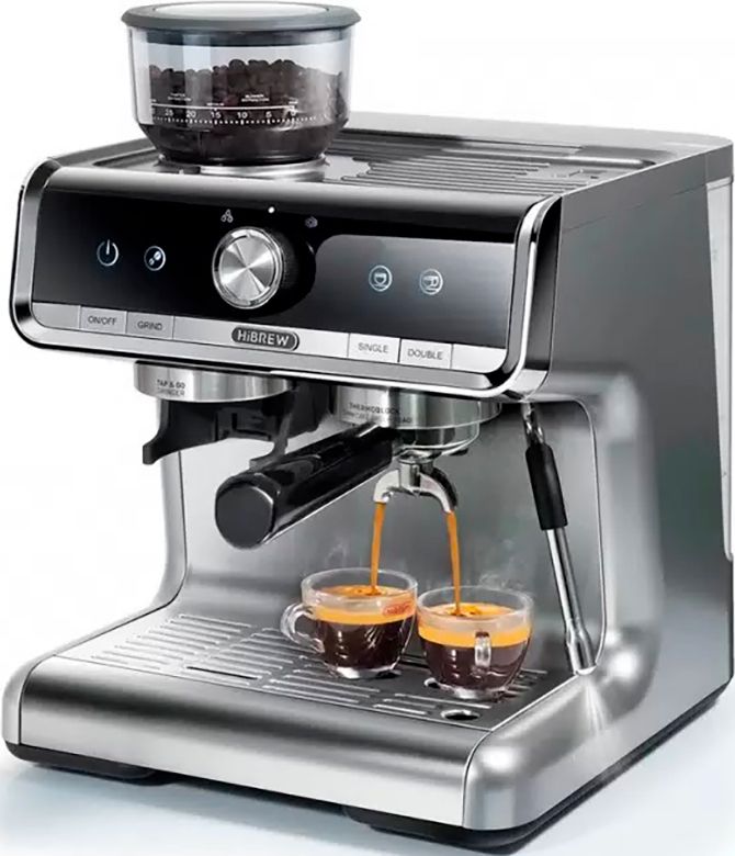 Кофемашина рожковая HIBREW H7 PRO Barista (CM5020), серебристый