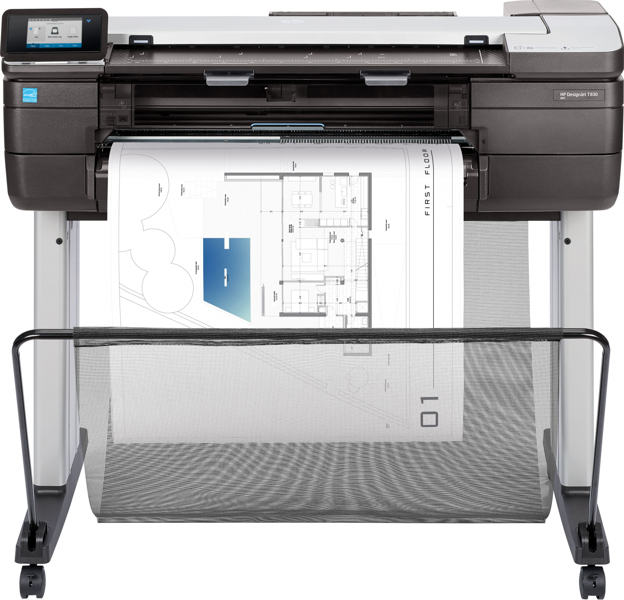 МФУ струйное HP DesignJet T830 24-in (F9A28D), черный