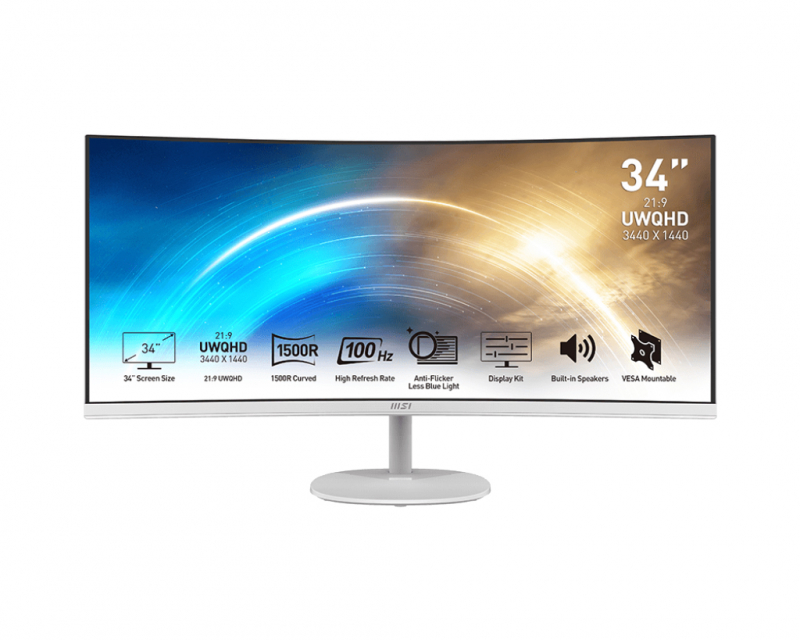 Монитор MSI Pro MP341CQW белый