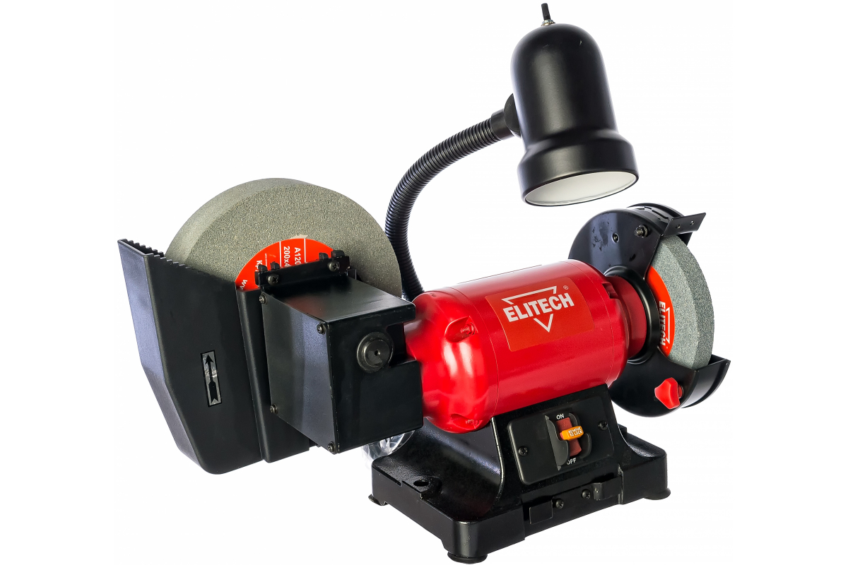 Точило ELITECH СТ300MC  300Вт 2850об/мин круг 150x20x32,200x40x20мм с охлажд., подсветка