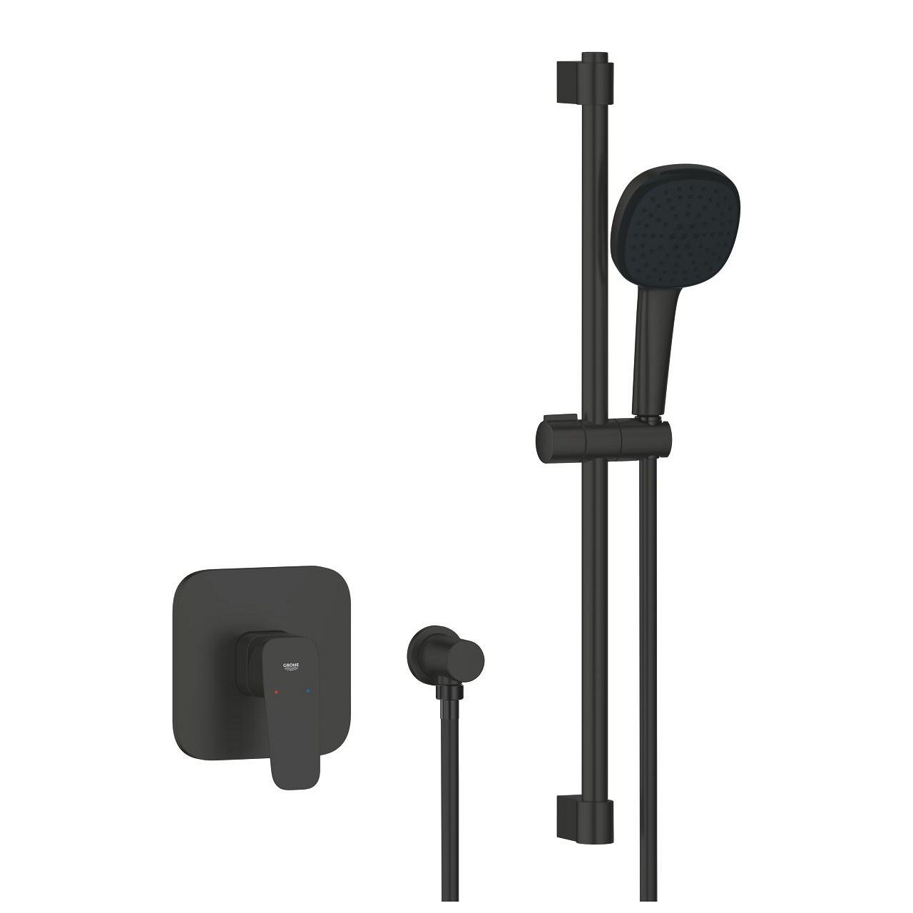 Душевой комплект Grohe Cubeo 1053352430 (с внешней частью смесителя), матовый черный