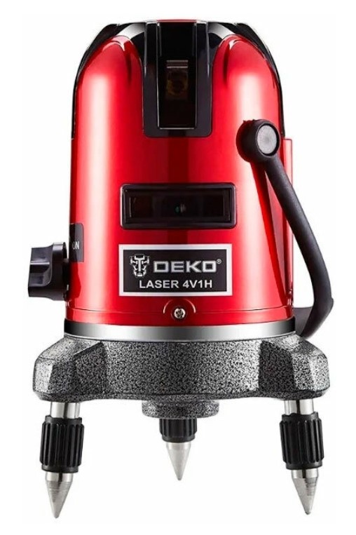 Уровень лазерный самовыравнивающийся в кейсе DEKO LL57 PRO SET 2 PREMIUM со штативом 1 м (5 линий, красный луч)
