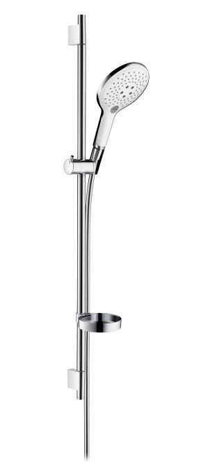 Душевой гарнитур Hansgrohe Raindance Select S 150 3iet 27803400 (со штангой и мыльницей), белый/хром