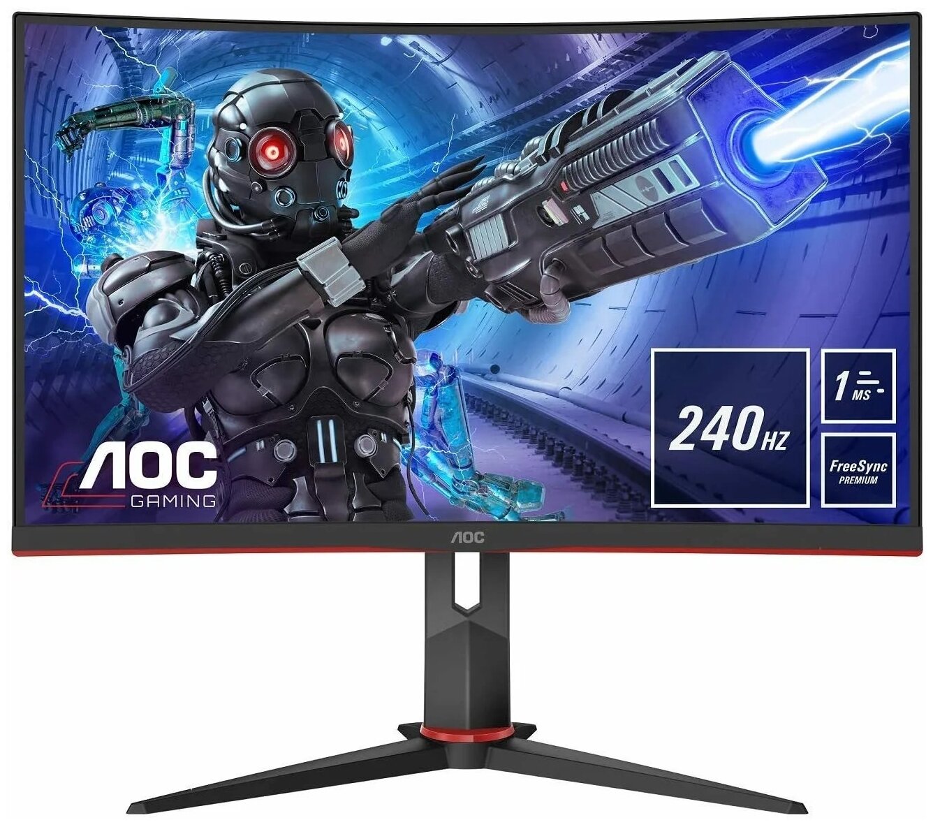 Монитор AOC Gaming C32G2ZE/BK черный/красный