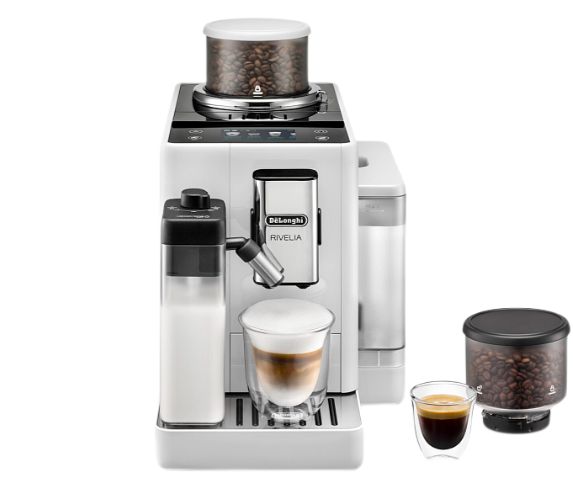 Кофемашина автоматическая DeLonghi Rivelia Perfetto EXAM440.55.W, белый