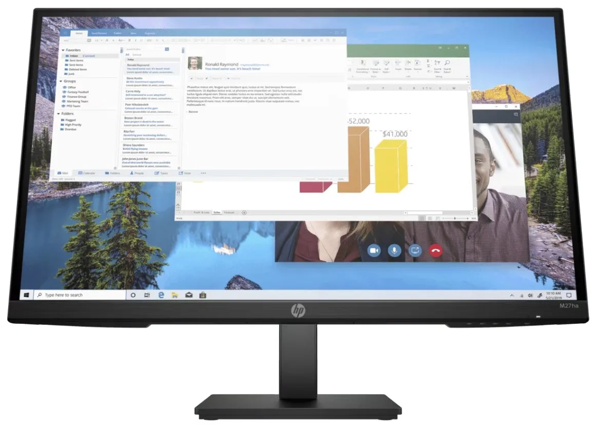 Монитор HP M27ha, черный