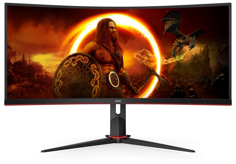 Монитор AOC Gaming CU34G2X/BK черный/красный