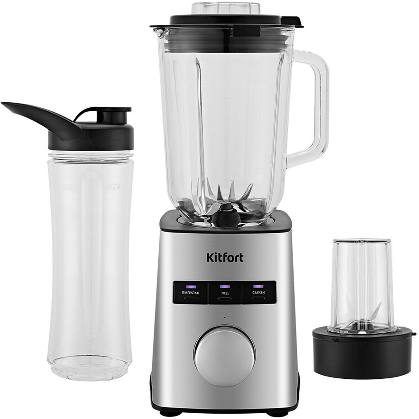 Блендер стационарный Kitfort КТ-3075 нержавеющая сталь/черный