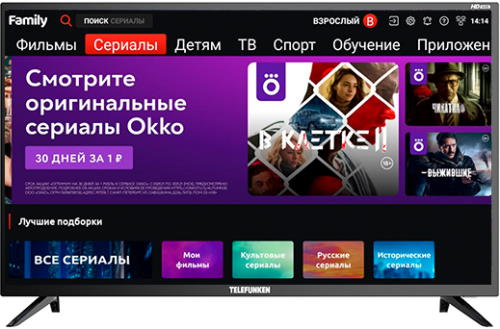 Телевизор Telefunken TF-LED32S65T2S черный