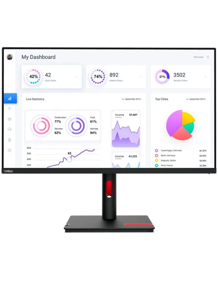 Монитор Lenovo T32p-30 (63D2GAS1CB), черный