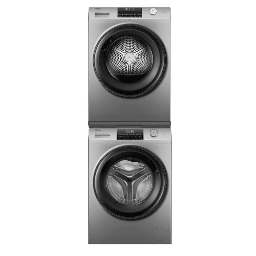 Стирально-сушильная машина Haier 959S (HW90-BP14959S + HD90-A2959S + CKS-1), серебристый
