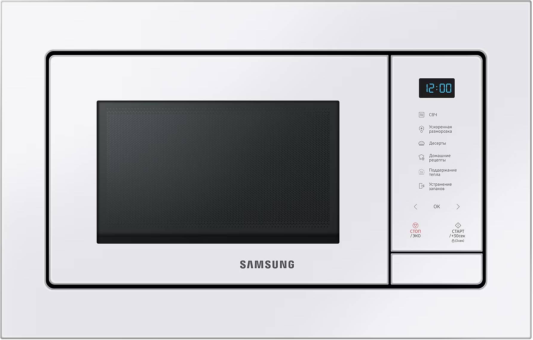 Микроволновая печь встраиваема Samsung MS23A7118AW/BW, белый