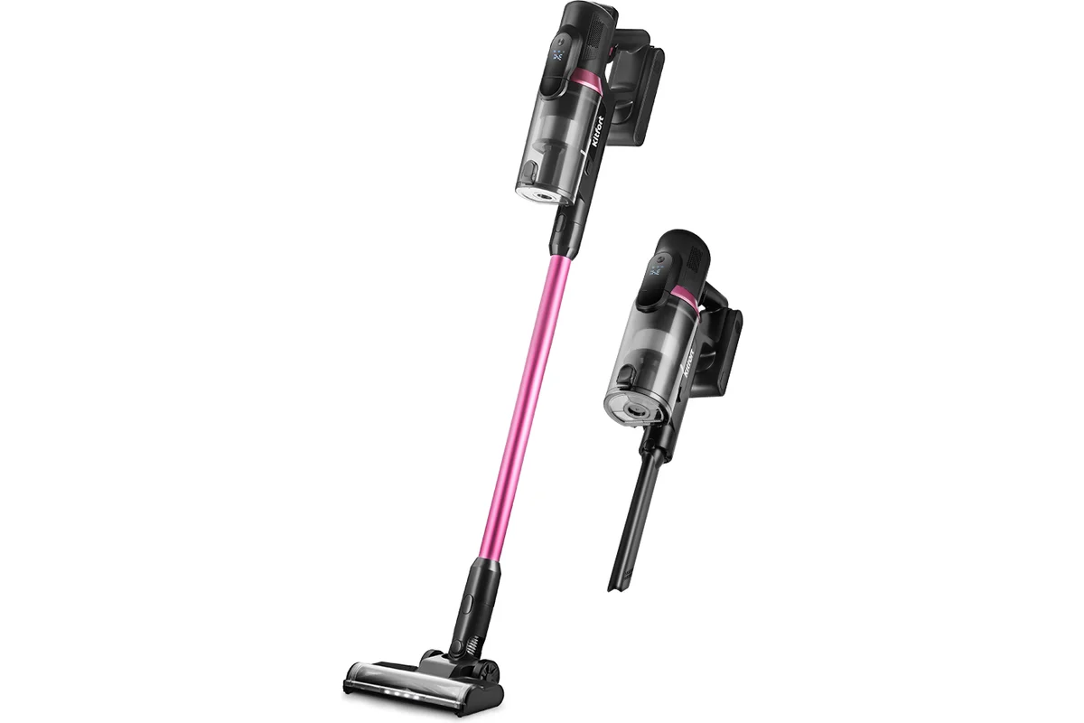 Пылесос вертикальный Kitfort КТ-5371, черный/розовый