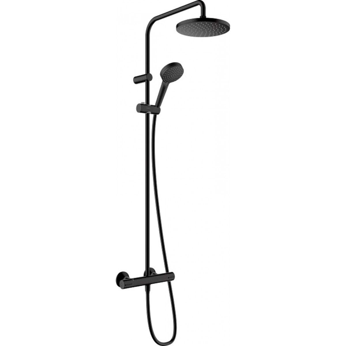 Душевая стойка Hansgrohe Vernis Blend Showerpipe 200 1jet 26276670 (с термостатом), матовый черный
