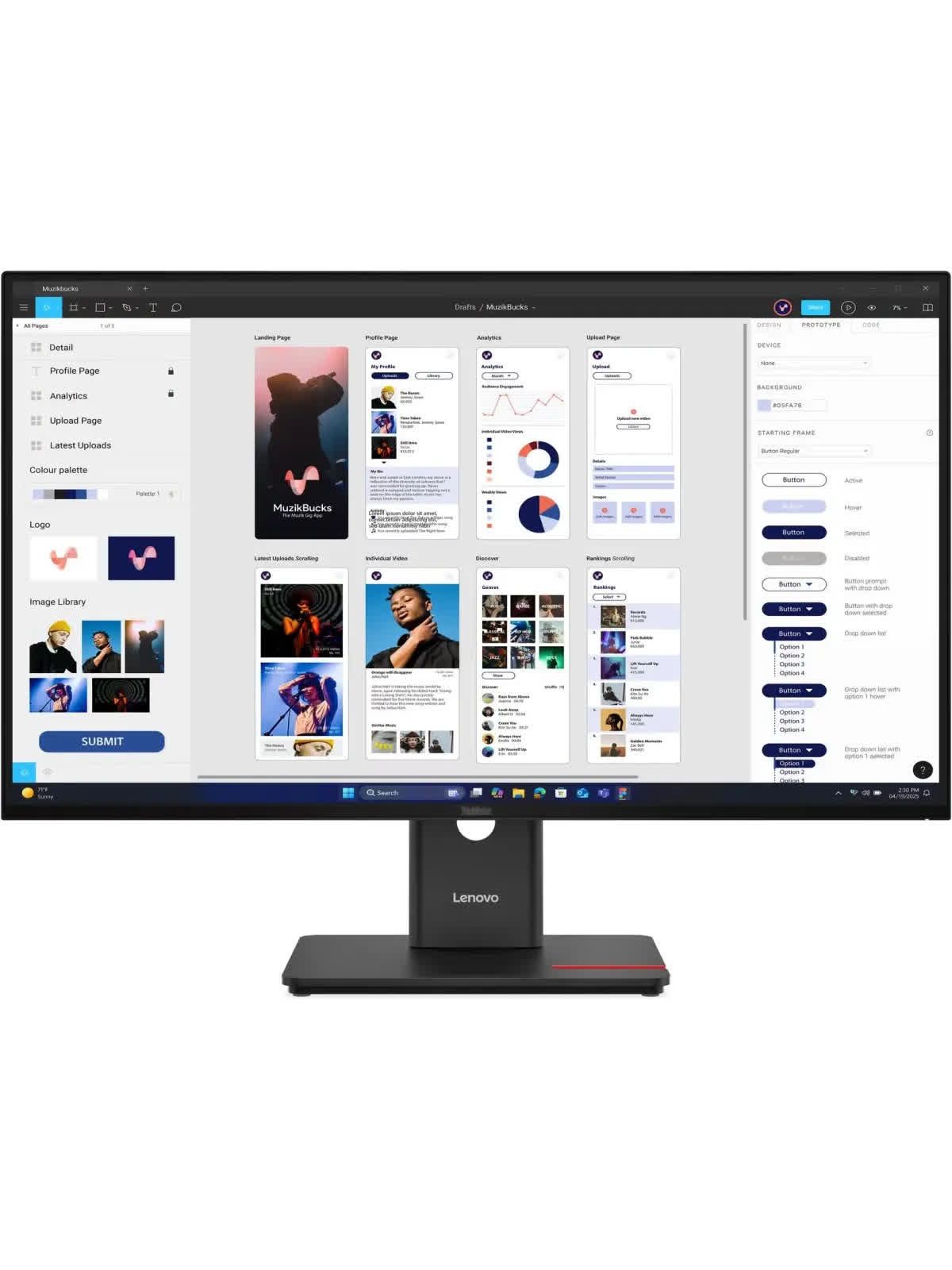 Монитор Lenovo T32UD-40 (64B0GAR1CB), черный