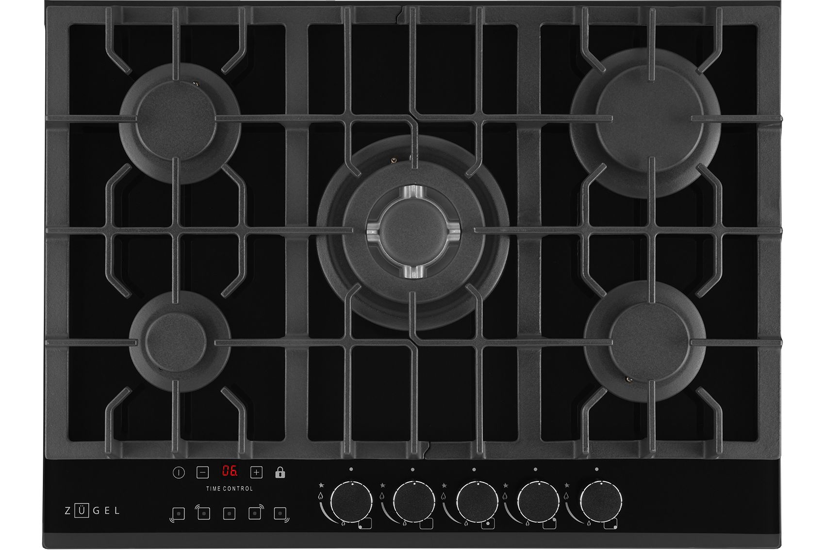 Варочная панель газовая ZUGEL ZGH602X, черный