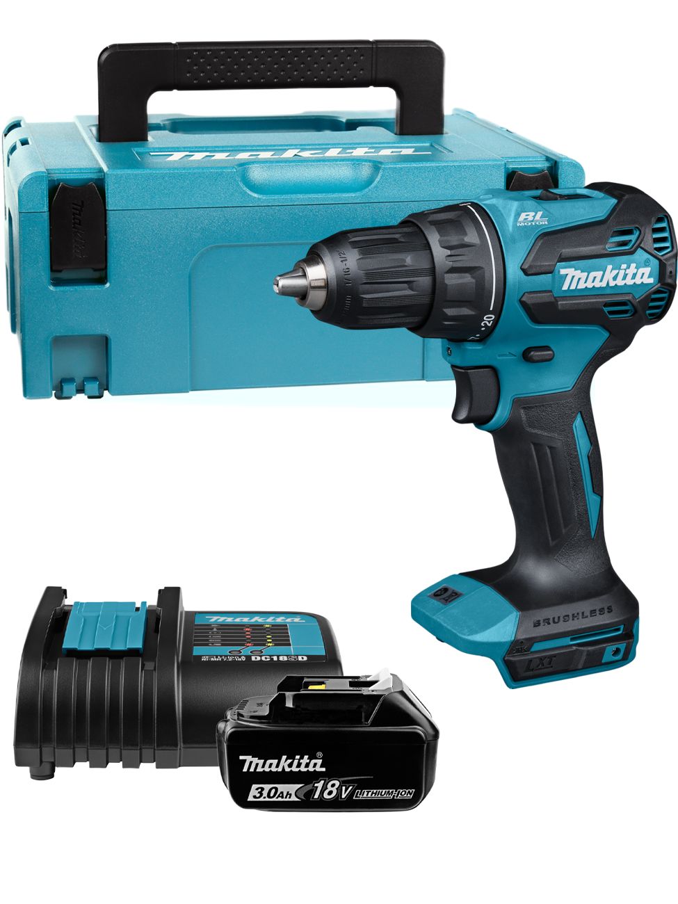 Дрель-шуруповерт Makita DHP490SF1J (кейс в комплекте)