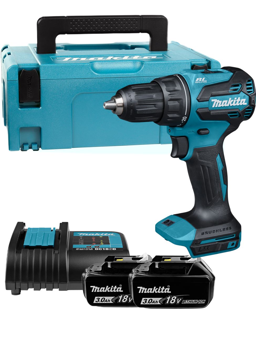 Дрель-шуруповерт Makita DHP490SFJ (кейс в комплекте)
