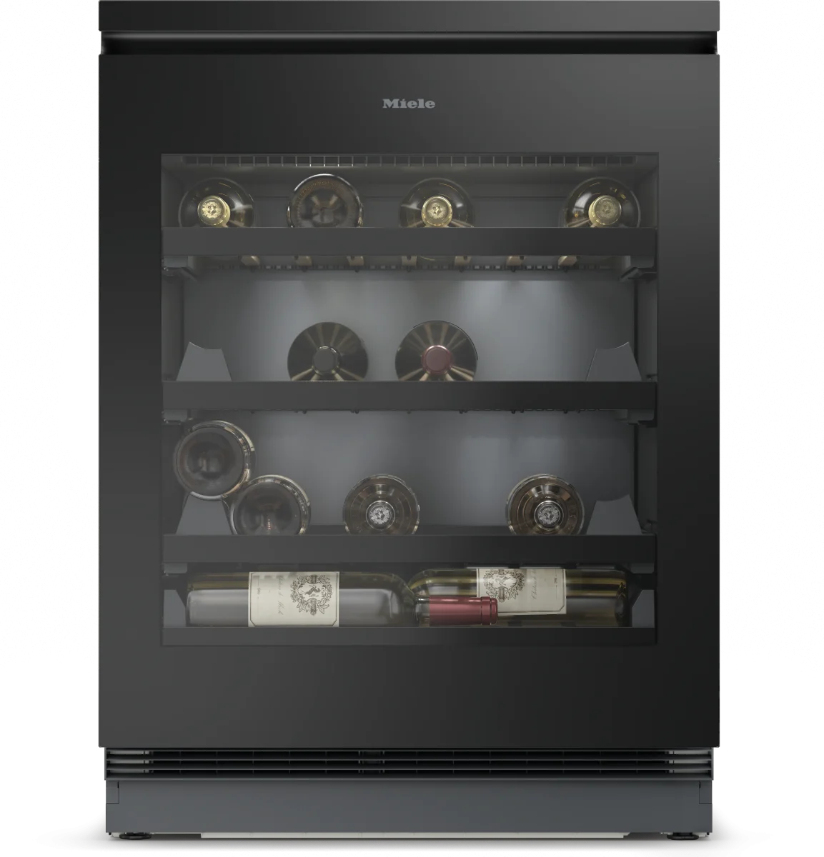 Винный шкаф встраиваемый Miele KWTUS 7054 F Obsidian Black/Glass, черный обсидиан/стекло